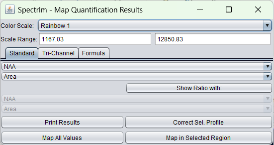 Map quantification result popup