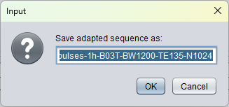 Confirmation dialog for naming the adapted ILV sequence