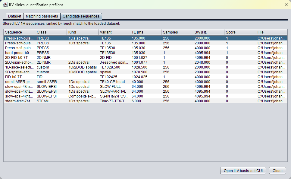 ILV clinical quantification preflight candidate sequences tab