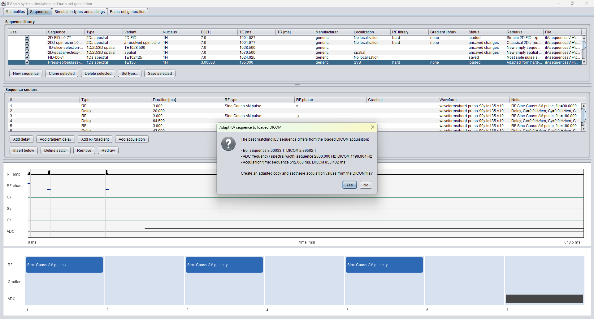 ILV GUI opened from clinical preflight with DICOM adaptation prompt
