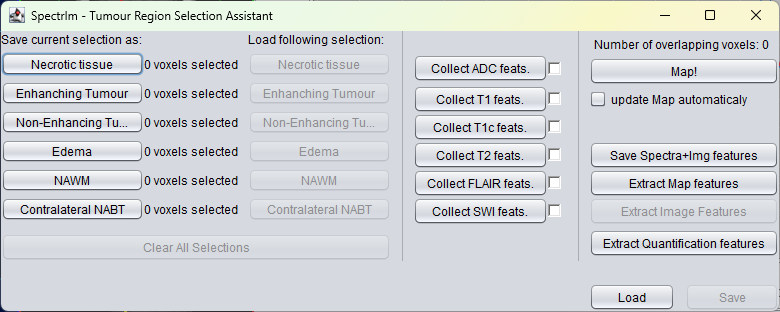 spectrIm-QMRS Tumour Region Selection Assistant dialog