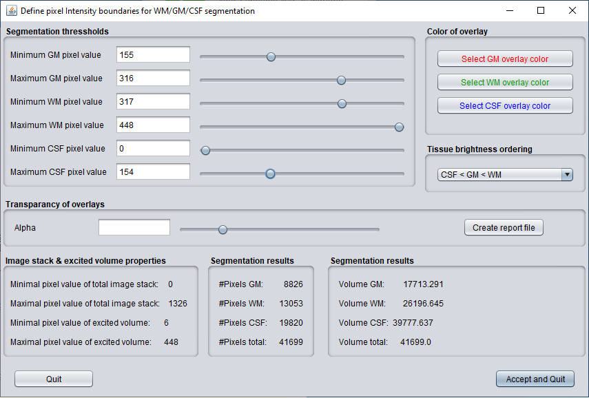 Using spectrIm-QMRS to segment MRI images withing the selected MRSI volumes.