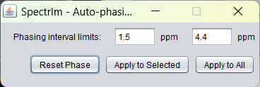 Graphical user interface define and launch automatic zero order phasing.